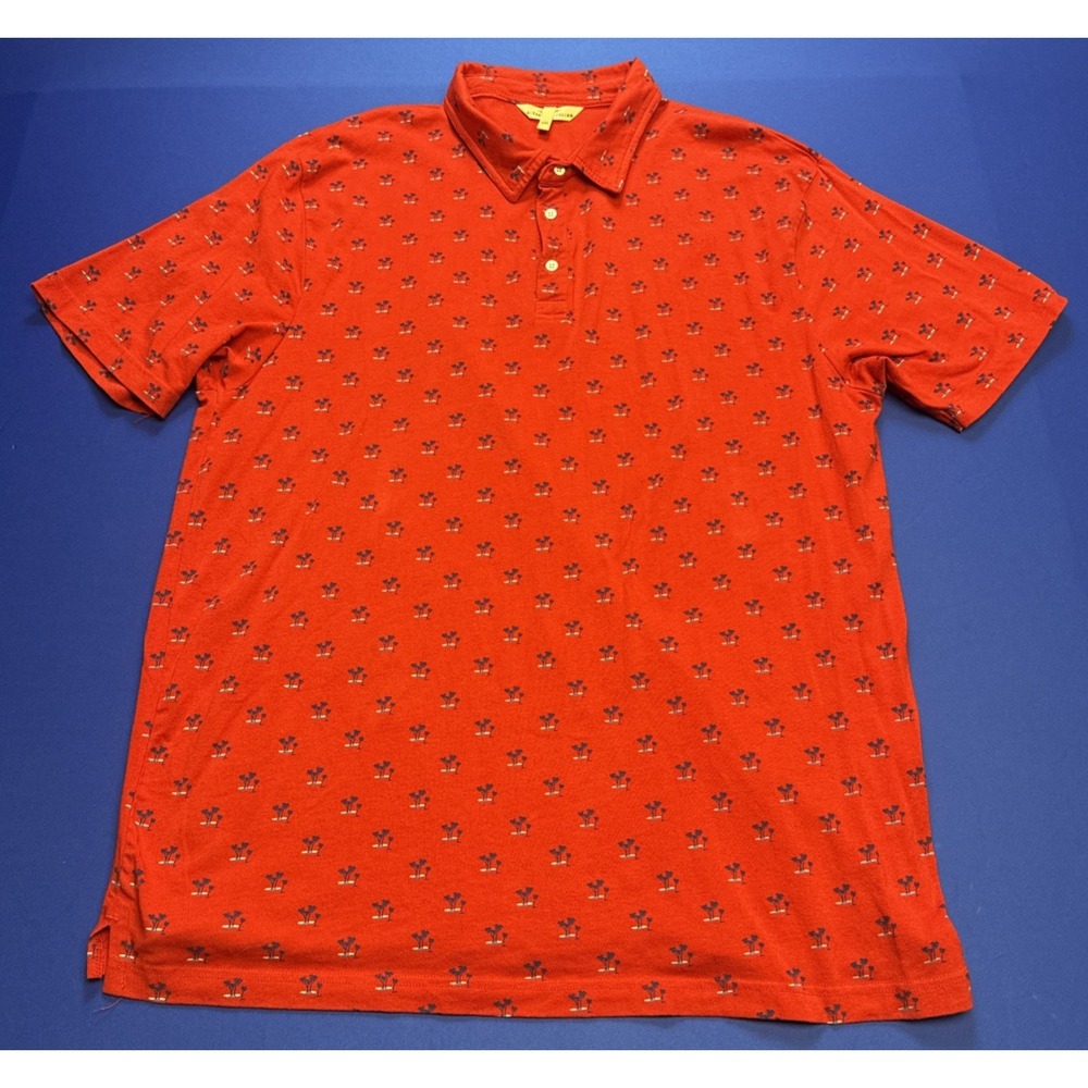 Alexander Julian Colours Polo Shirt Mens Size 2XL Red Island Palm Trees